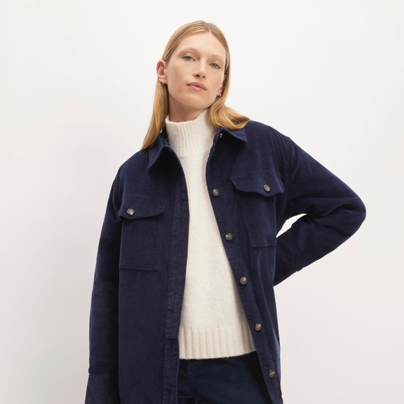 Everlane Tops - Everlane The Corduroy Oversized Shirt Jacket Blue Base - Size M